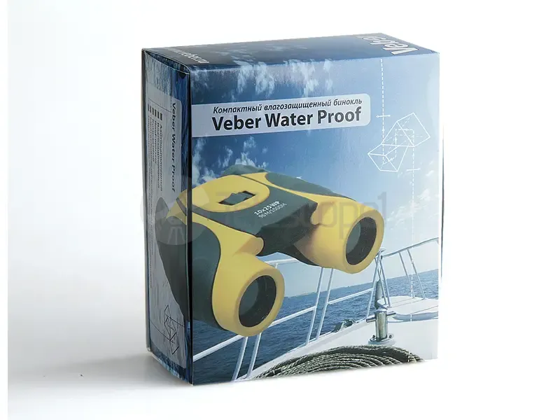 Бинокль Veber 8x25 WP, черно-желтый
