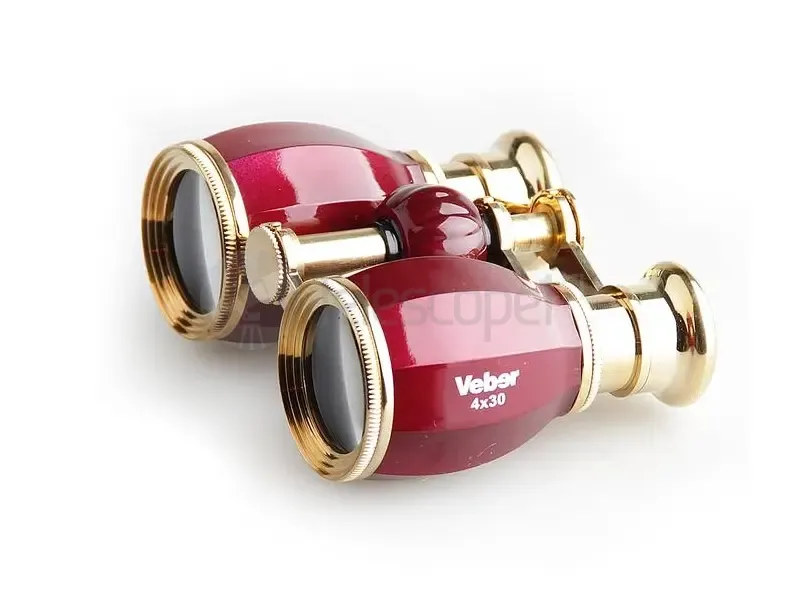 Бинокль Veber Opera БГЦ 4x30 А01, вишня/золото