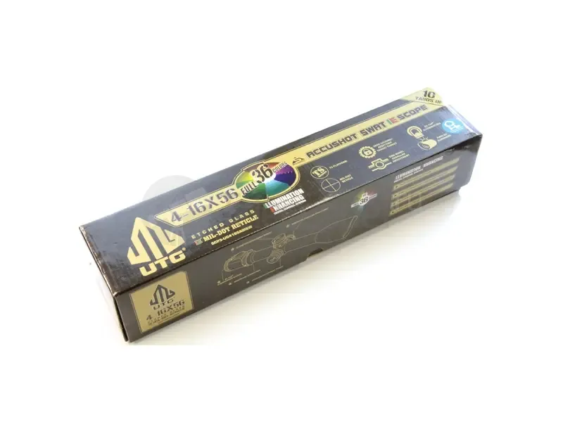 Leapers UTG 4-16x56 30mm Scope, AO, 36 Colors Glass Mil-dot, QD Rings SCP3-UG4165AOIEW
