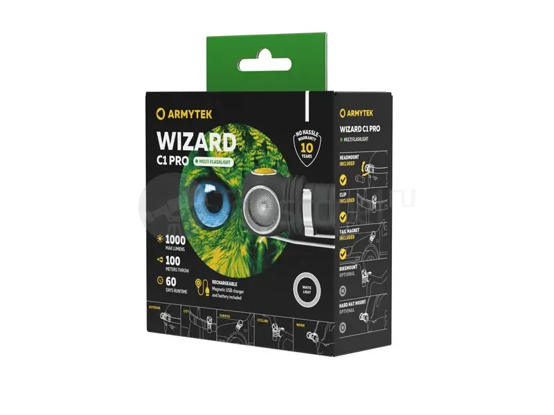 Фонарь Armytek Wizard C1 Pro Magnet USB (белый)