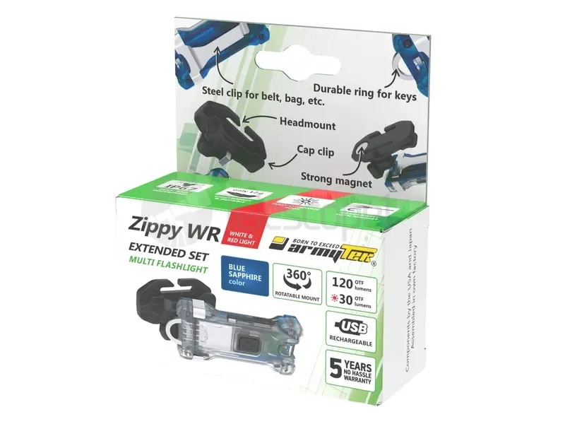 Фонарь Armytek Zippy Extended Set WR Blue (белый и красный)