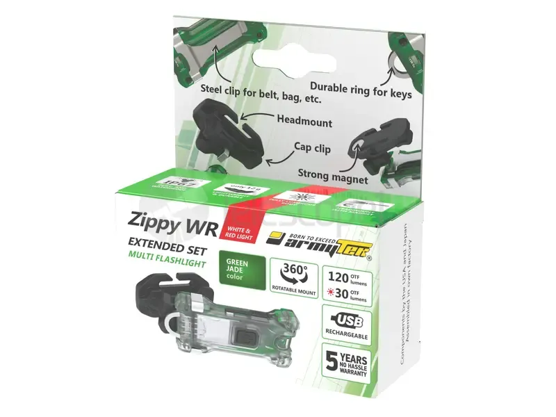 Фонарь Armytek Zippy Extended Set WR Green (белый и красный)