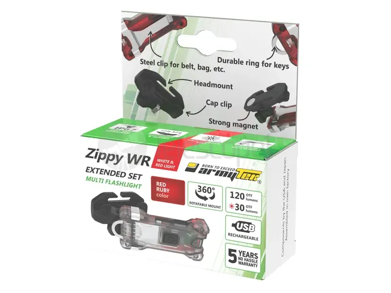 Фонарь Armytek Zippy Extended Set WR Red (белый и красный)