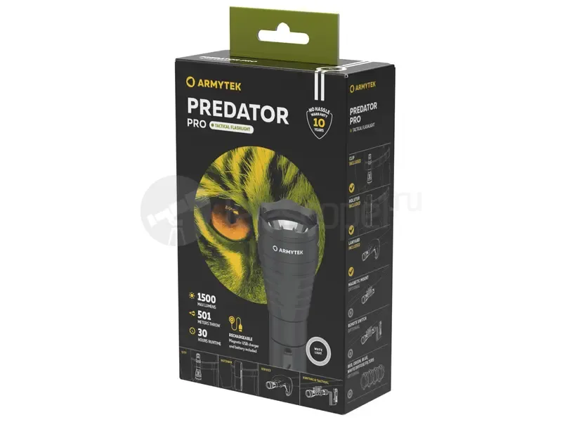 Фонарь Armytek Predator Pro Magnet USB (белый)