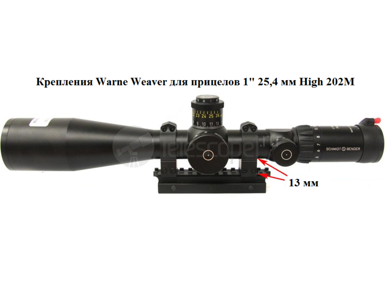 Кольца Warne на weaver, 25.4 мм, High (202M)