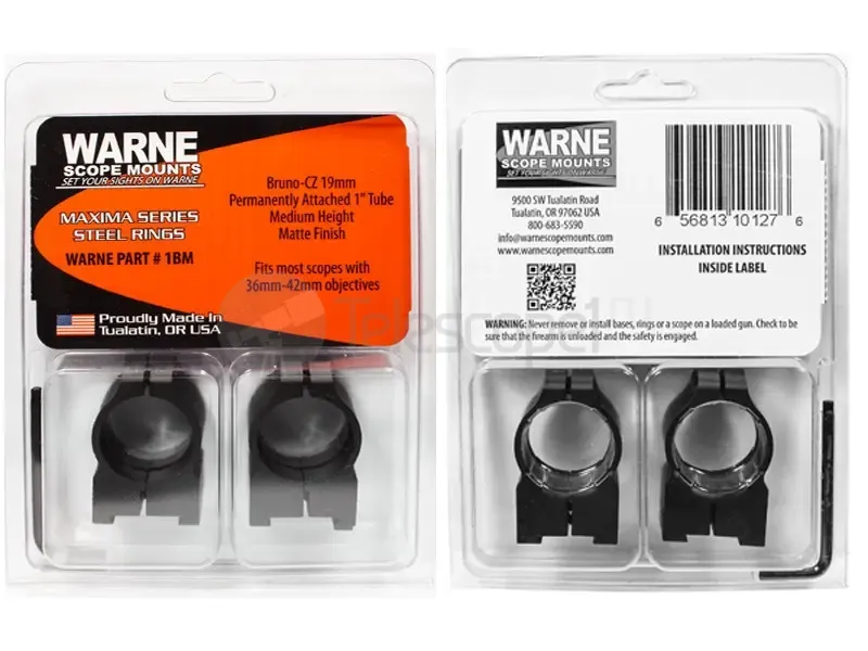 Кольца Warne для CZ550, 25.4 мм, Medium (1BM)