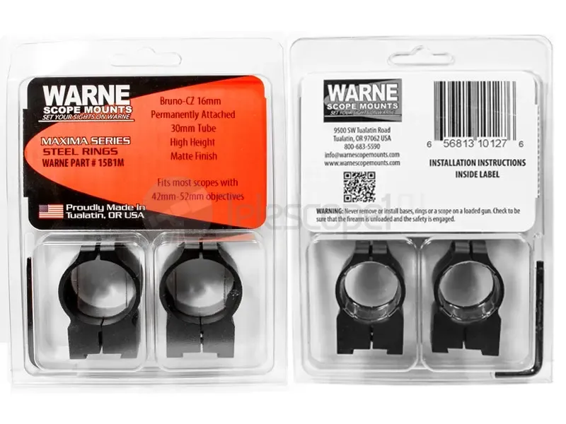 Кольца Warne для CZ527, 30 мм, High (15B1M)
