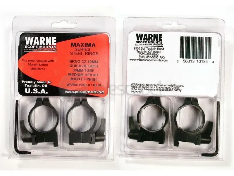 Кольца быстросъемные Warne для CZ550, 30 мм, QD Medium (14BLM)