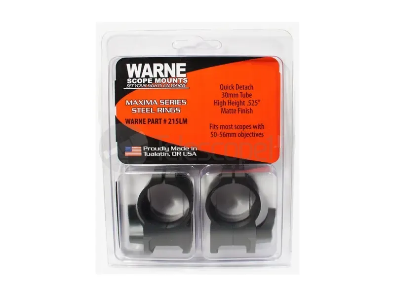 Кольца быстросъемные Warne на weaver, 30 мм, QD High (215LM)