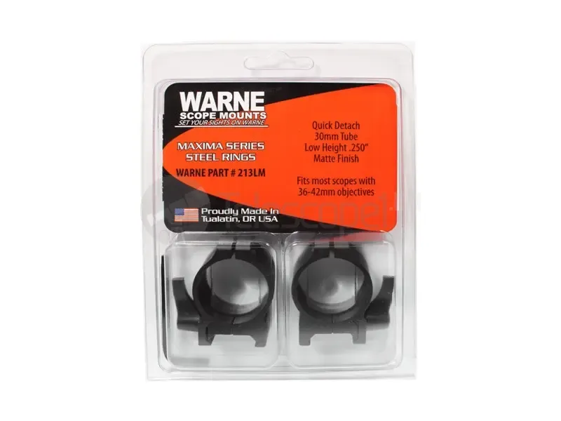 Кольца быстросъемные Warne на weaver, 30 мм, QD Low (213LM)