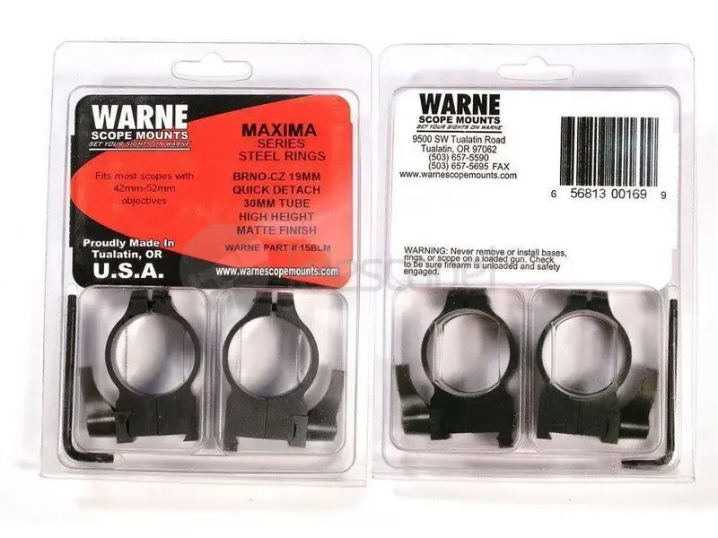 Кольца быстросъемные Warne для CZ550, 30 мм, QD High (15BLM)