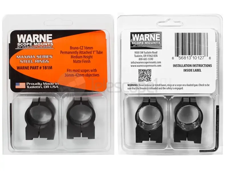 Кольца Warne для CZ527, 25.4 мм, Medium (1B1M)
