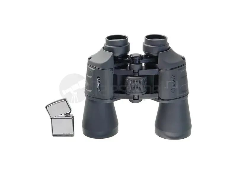 Бинокль Veber Classic БПЦ 12x50 обрезиненный, серый