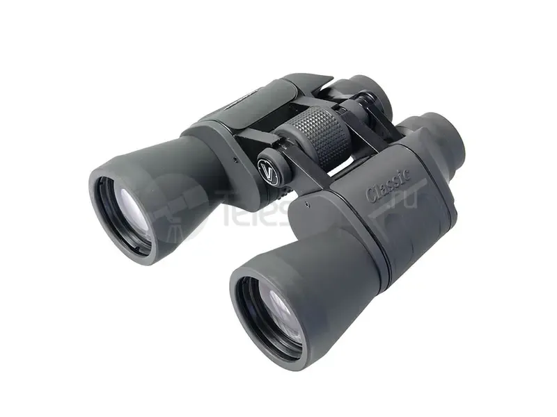 Бинокль Veber Classic БПШЦ 10x50 обрезиненный, широкоугольный, серый