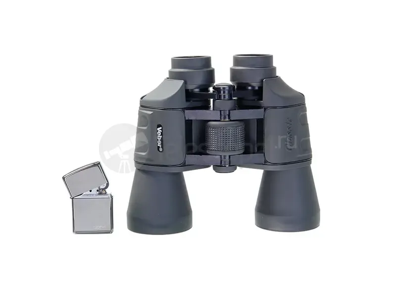 Бинокль Veber Classic БПШЦ 10x50 обрезиненный, широкоугольный, серый