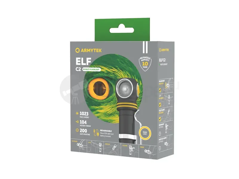 Фонарь Armytek Elf C2 USB-C (тёплый)