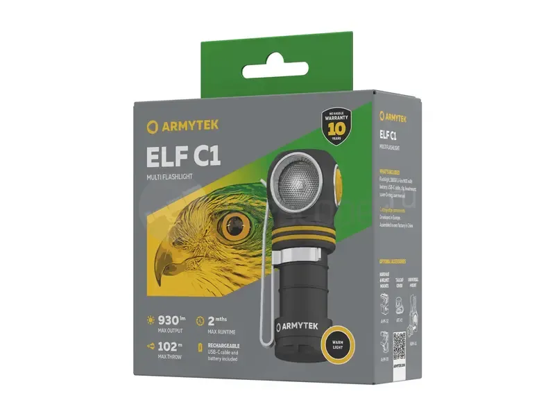 Фонарь Armytek Elf C1 USB-C (тёплый)