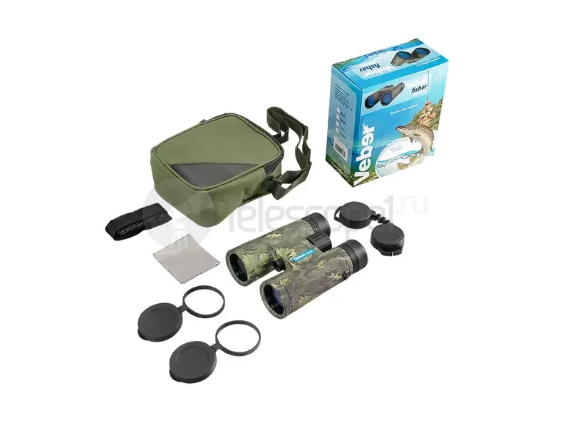 Бинокль Veber Fisher 10x42 камуфлированный
