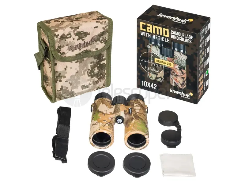 Бинокль Levenhuk Camo Pine 10x42 с сеткой