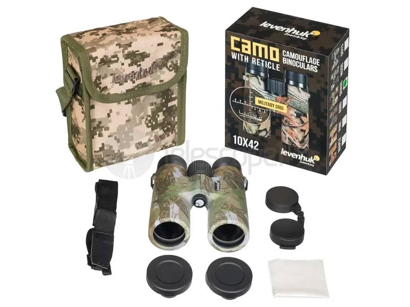 Бинокль Levenhuk Camo Grass 10x42 с сеткой