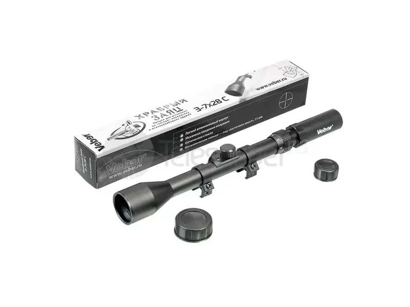 Оптический прицел Veber Храбрый Заяц 3-7x28 Cross
