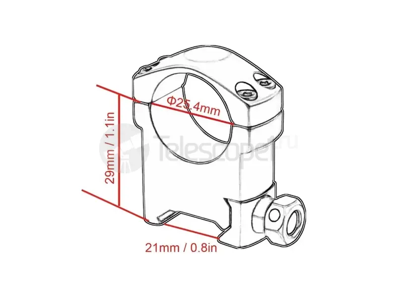 Кольца Vector Optics на weaver 25.4 мм, высокие (SCTM-56)
