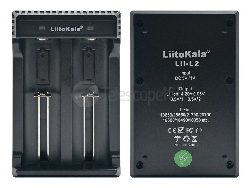 Зарядное устройство LiitoKala Lii-L2 для 3.7V Li-ion аккумуляторов 18650 и др. 500mA/1000mA