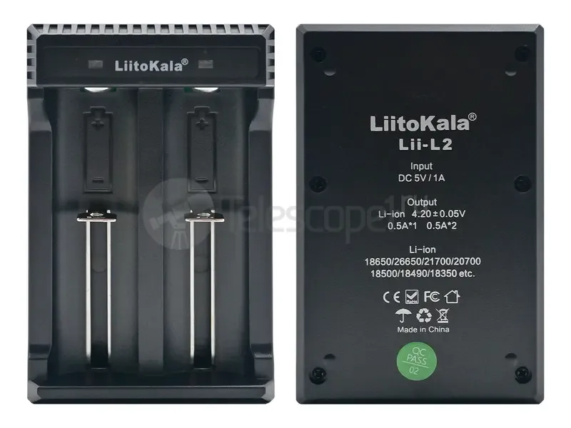 Зарядное устройство LiitoKala Lii-L2 для 3.7V Li-ion аккумуляторов 18650 и др. 500mA/1000mA