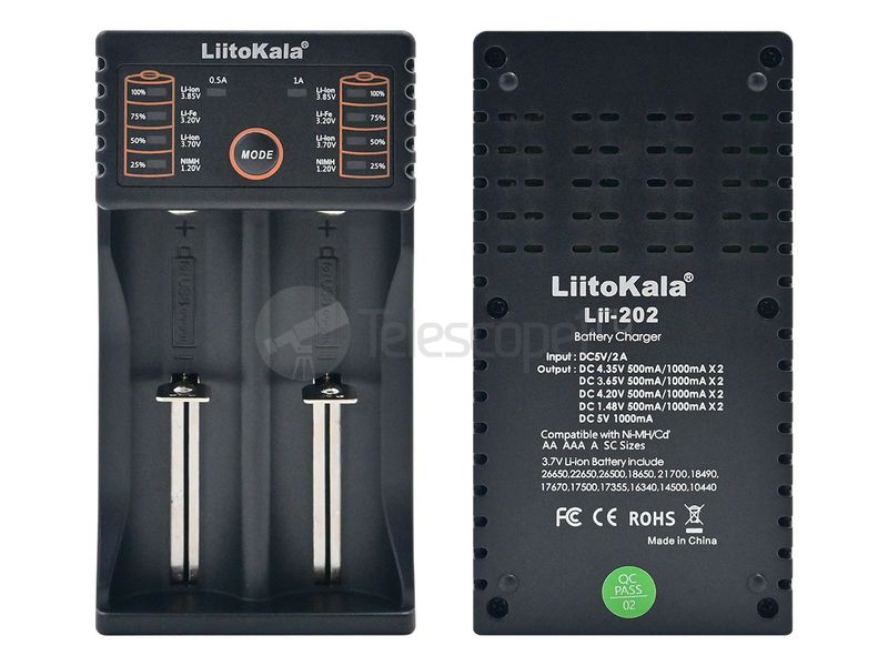 Зарядное устройство Liitokala Lii-202 для Li-ion и Ni-Mh аккумуляторов
