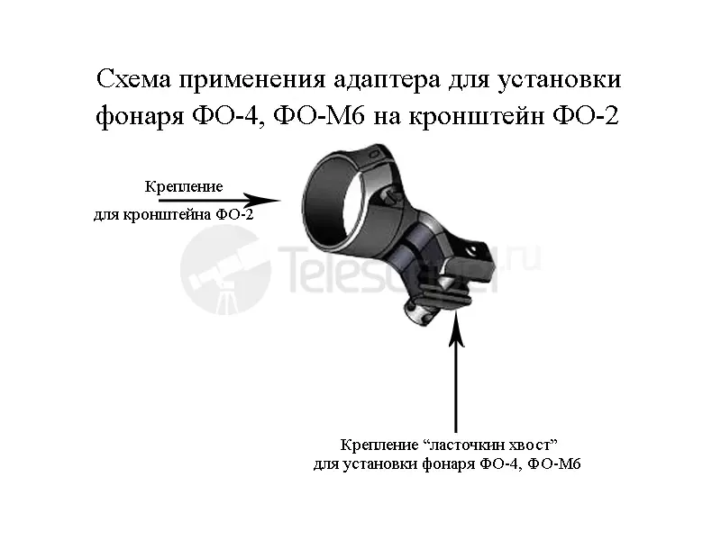 Адаптер переходник для фонарей ФО-2 - М6