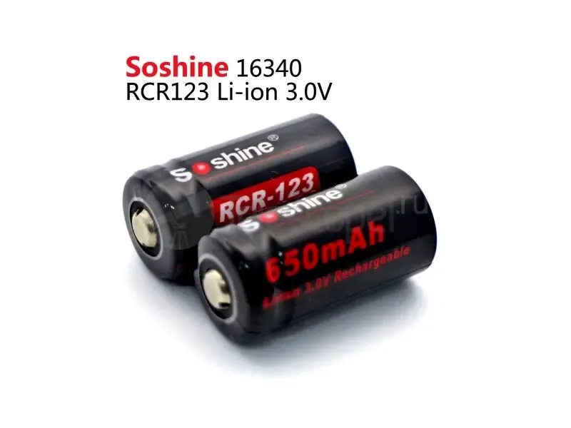 Аккумулятор Soshine RCR123/16340