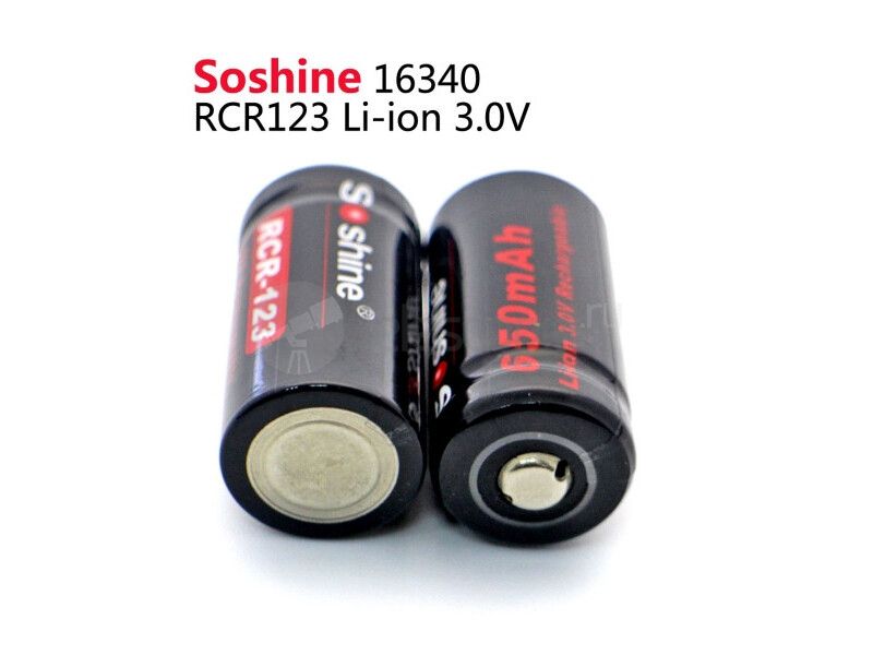 Аккумулятор Soshine RCR123/16340