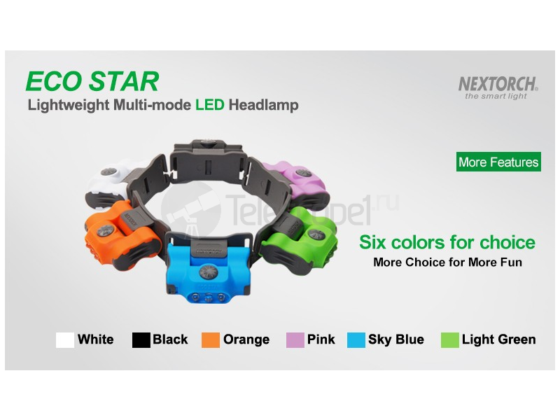 Nextorch ECO-STAR налобный, 30 лм, зеленый