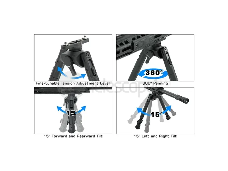 Бипод UTG Leapers Recon 360 TL, M-Lok (высота 14 - 17.8 см)