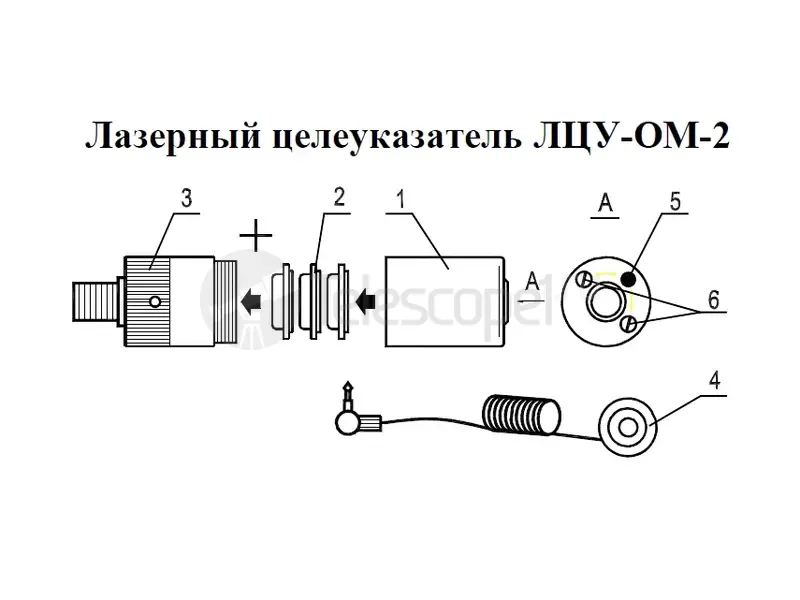 Лазерный целеуказатель ЛЦУ-ОМ-2-9/Сайга 12,20,410 «ТИГР», ОП СКС