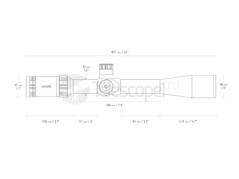 Оптический прицел Hawke Sidewinder 30 SF 8.5-25x42 (20x 1/2 Mil Dot)