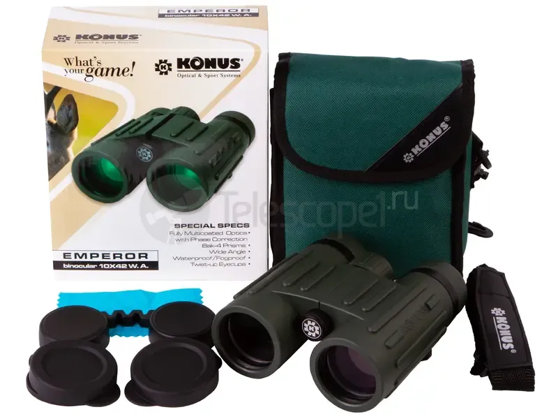 Бинокль Konus Emperor 10x42 WA Green