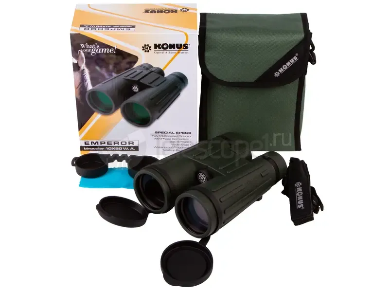 Бинокль Konus Emperor 10x50 WA Green