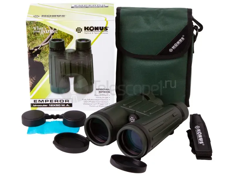 Бинокль Konus Emperor 12x50 WA Green