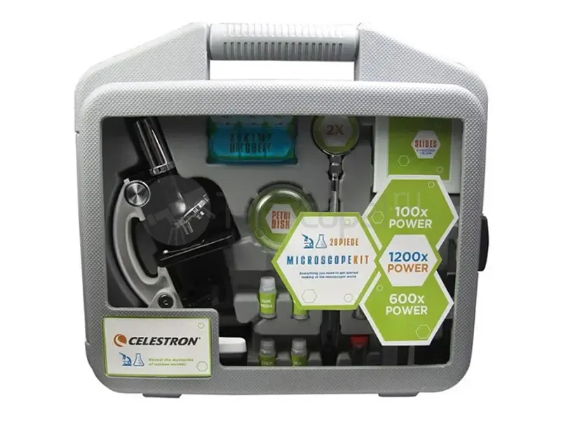 Микроскоп Celestron 100x-1200x, монокулярный, в кейсе