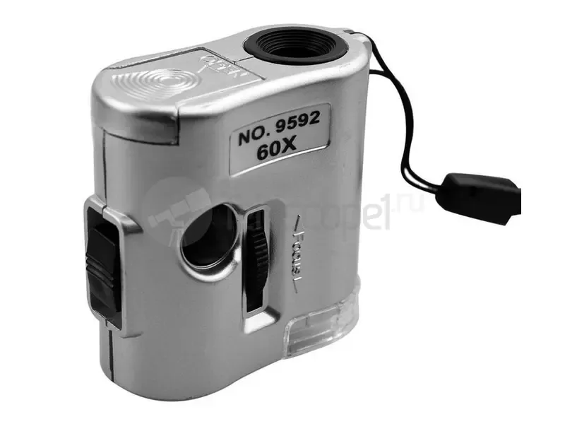 Микроскоп Kromatech 60x мини, с подсветкой (1 LED) и ультрафиолетом (9592)