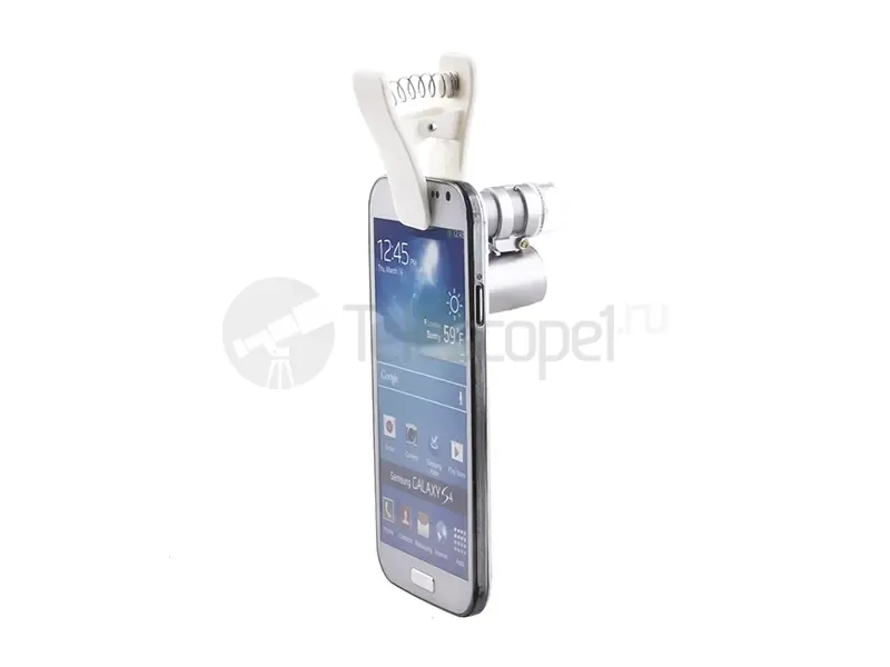 Микроскоп Kromatech 60x мини, с креплением для смартфона, подсветкой (2 LED) и ультрафиолетом (9882-W)